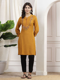 Nayam by lakshita - Embroidered Lace Insert Kurta