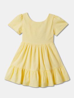 R&B - Yellow Cut-Out Detail Tiered Dress