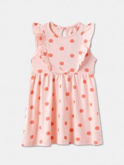R&B - Pink Polka Dots Printed Dress