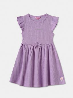 R&B - Lavender Fit and Flare Ribbed Dress
