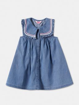 R&B - White Collared Button Fly Dress