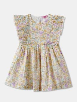 R&B - Multi-Color Ruffled Floral Printed Dress