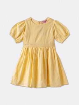 R&B - Yellow Embroidered Lace Detail Dress