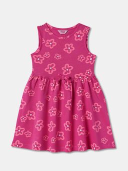 R&B - Pink Floral Detail Sleeveless Dress
