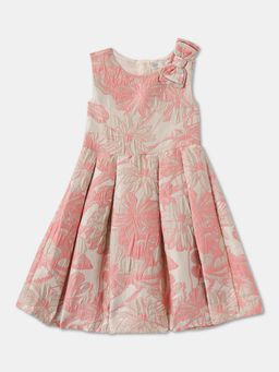 R&B - Pink Floral Printed Pleated Dress