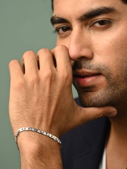 CLARA - 925 Silver Zoltan Men Bracelet 8 Inches