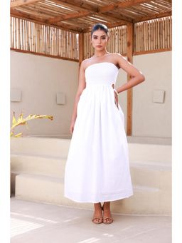 Moonstruck - Smocking Bodice Side Waist Cut-Out Tube Maxi