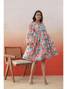 Polago Clothing - White Floral Knee Dress