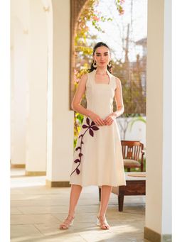 Jisora - Womens Embroidered Cotton Flex Midi Dress