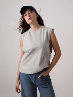 BLNK - Oversize Sleeveless Skipping Stone T-Shirt