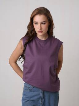 BLNK - Oversize Sleeveless Grape T-Shirt