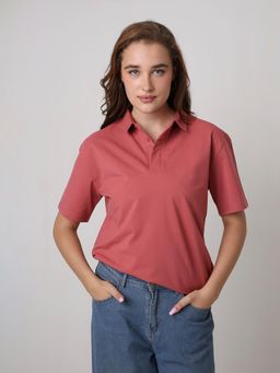 BLNK - Solid Mulberry Red Polo T-Shirt