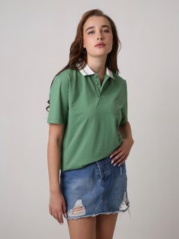 BLNK - Solid Green Polo T-Shirt