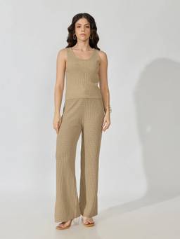 SHOWOFFFF - Edition Womens Textured Beige Co-Ord Set