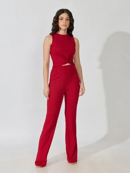 SHOWOFFFF - Edition Womens Textured Red Co-Ord Set