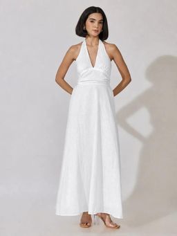SHOWOFFFF - Edition Womens White Sleeveless Maxi Dress