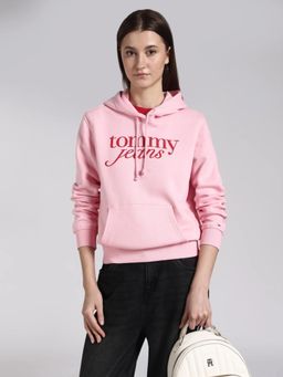 Tommy Hilfiger - Regular Fit Cotton Hooded Neck Pink Sweatshirt
