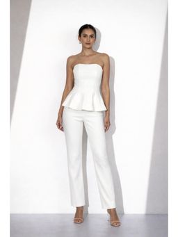 Myclo - Modern Tailored White Jumpsuit