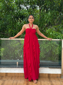 Myclo - Aria - Airy And Graceful Red Maxi Dress
