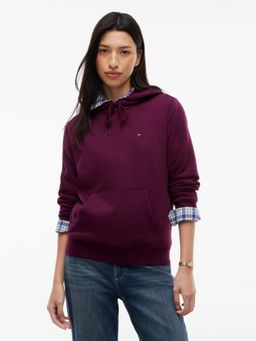 Tommy Hilfiger - Regular Fit Cotton Hooded Neck Burgundy Sweatshirt