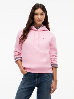 Tommy Hilfiger - Regular Fit Cotton Hooded Neck Pink Sweatshirt