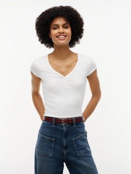 Tommy Hilfiger - Solid Slim Fit Viscose White T-Shirt