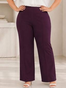 CURVY STREET - Straight Burgundy Trouser