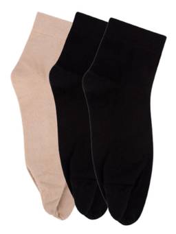 NEXT2SKIN - Womens Ankle Length Cotton Thumb Socks (Pack of 3) - Multi-Color