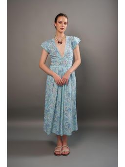 Bakhiya Jaipur - Icy Cotton Floral Dress