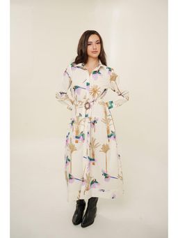 Bakhiya Jaipur - Savara Cotton Printed Dress with Belt