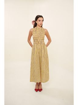 Bakhiya Jaipur - Taarini Cotton Stripes Dress