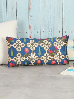 India Circus by Krsnaa Mehta - Aqua Clover'S Knotty Play Blended Taf Silk Cushion Cover