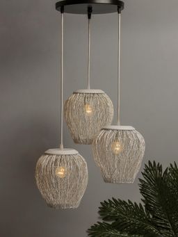 Homesake - Linear Chandelier White Mesh Hanging Light
