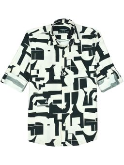 CHARCHIT - Boys Full Sleeves Abstract Printed Shirt Green