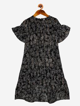 KiddoPanti - Girls Sleeve And Bottom Layer Frill Dress