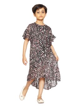 KiddoPanti - Girls Sleeve And Bottom Layer Frill Dress