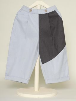 THE BABY TRUNK - Comfy Patch Pants- Blue And Grey