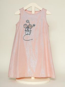 THE BABY TRUNK - Mouse Shift Dress And Star Sequin Tictac Pink