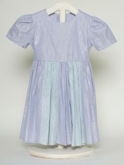 THE BABY TRUNK - Metallic Panel Dress Blue