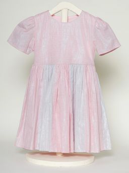 THE BABY TRUNK - Metallic Panel Dress Pink And Grey