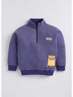 Toonyport - Boys Cotton Blend Printed Sweatshirt Navy Blue