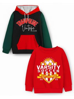 Trampoline - Kids Fleece Kids And Varsity Soccer Sweatshirt Multi-Color (Pack of 2)