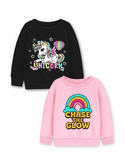 Trampoline - Girls Fleece Unicorn And Chase The Glow Sweatshirt Multi-Color (Pack of 2)