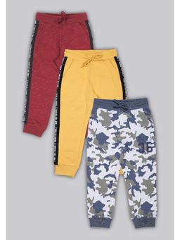 PLUM TREE - Boys Tape Printed Jogger Multi Color (Pack of 3)