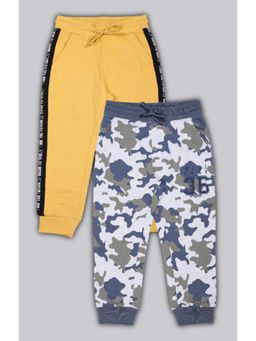 PLUM TREE - Boys Camouflage Printed Jogger Camouflage And Yellow (Pack of 2)