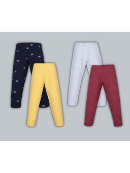 PLUM TREE - Girls All Over Printed And Solid Leggings (Pack of 4)