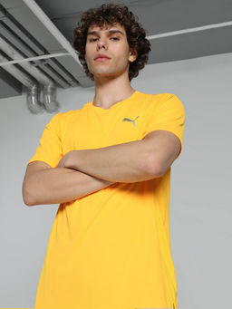 Puma - Men Yellow Solid Running T-shirt