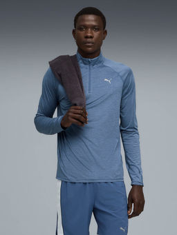 Puma - Men Velocity Cloud Spun Quarter-Zip Running T-shirt