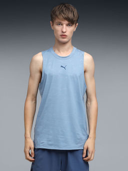Puma - Men Blue Cloud Spun Regular Fit Emboss Tank