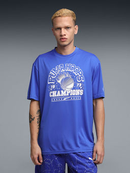 Puma - Men Blue Hoopaverse Moisture-Wicking Basketball T-shirt